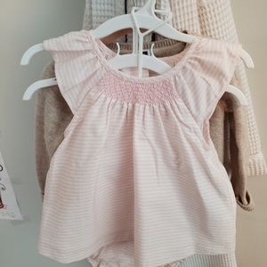 NWT JanienJack pink striped dress and bloomer set